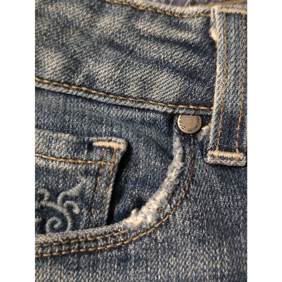 Paige Premium Womens Denim Walking Shorts Sz 31 Embroidered Back Pockets Stretch - Picture 6 of 11